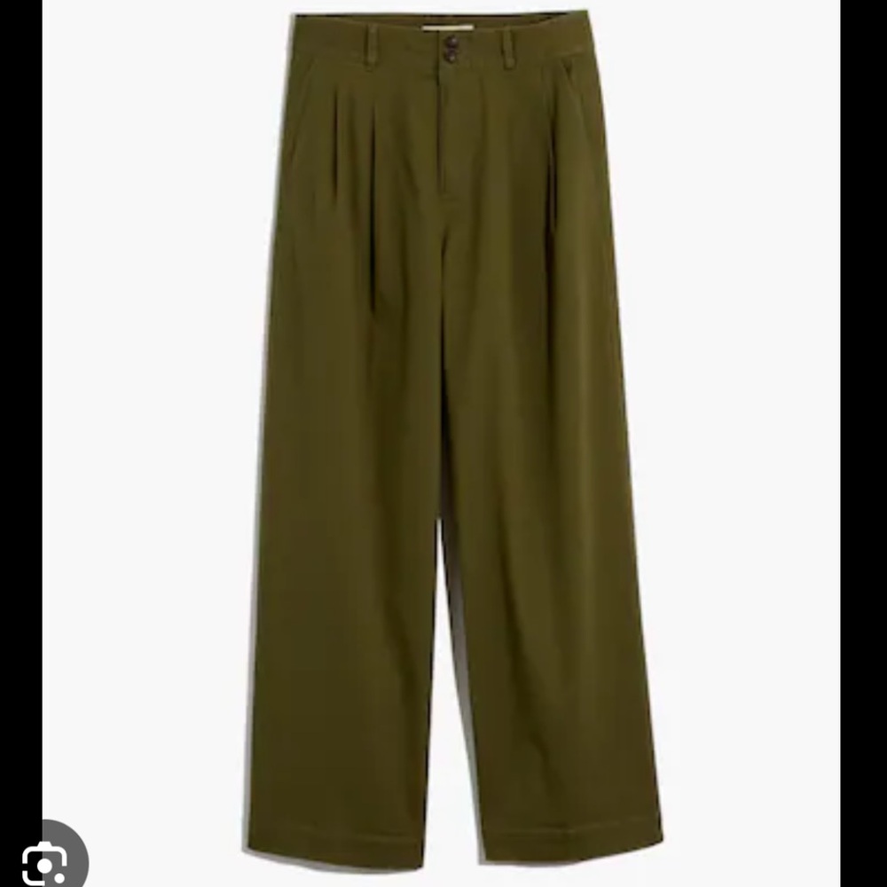 Madewell Olive Green Wide-Leg Womens Pants size 6 - Picture 4 of 10